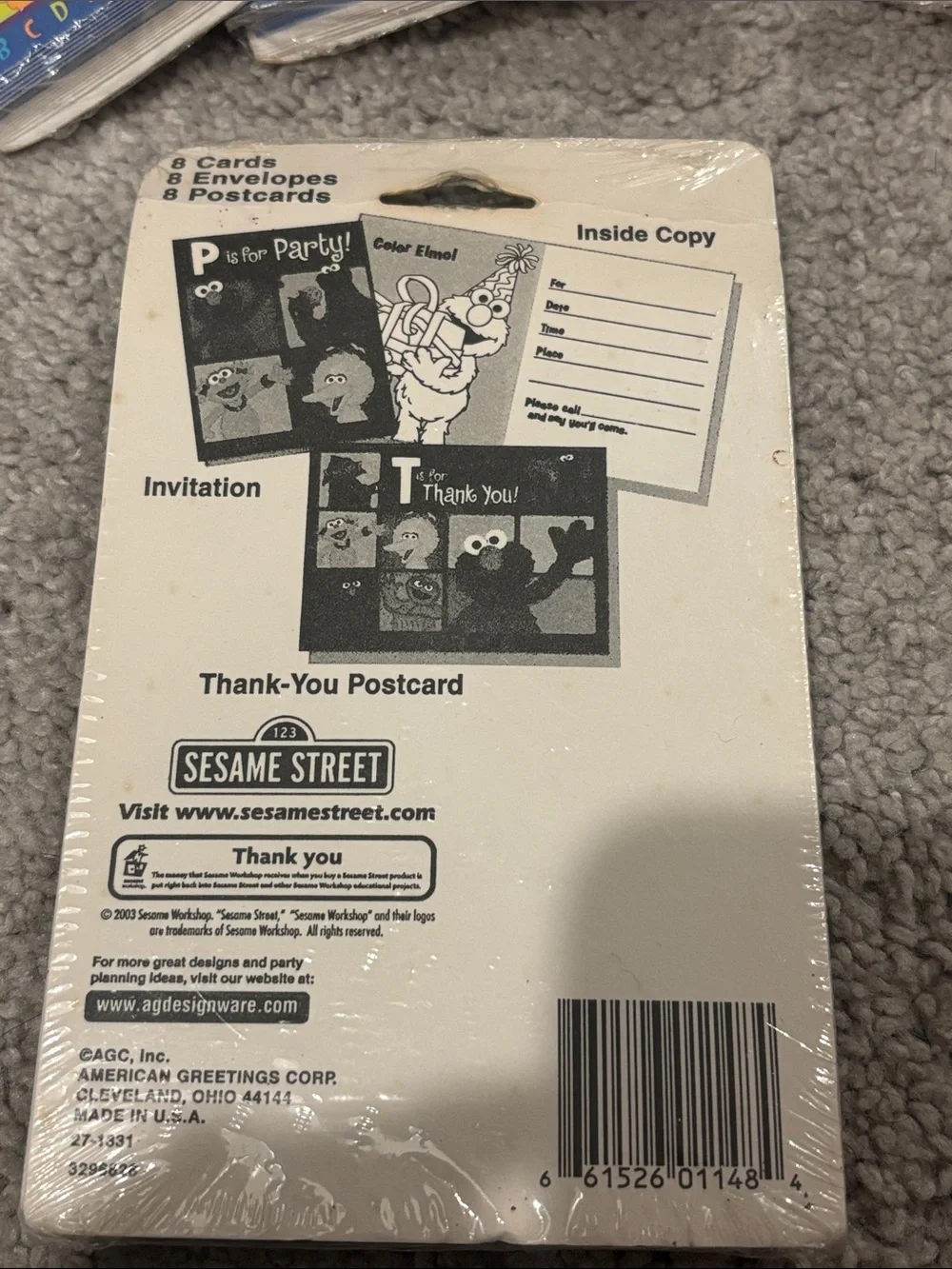 Vintage Sesame Street Birthday party invitations set of 6